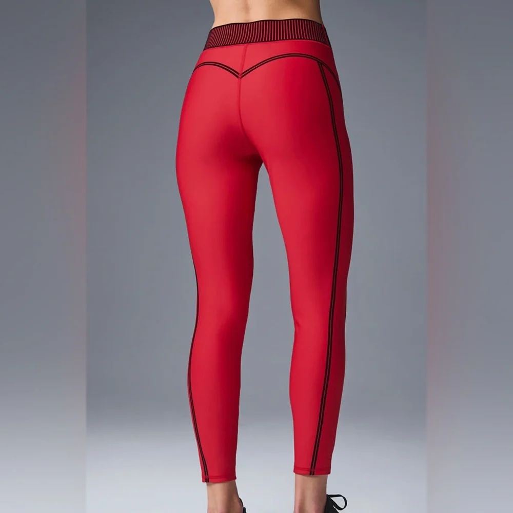 Alo Yoga Airlift High-Waist 7/8 Line Up Legging Bold Red S